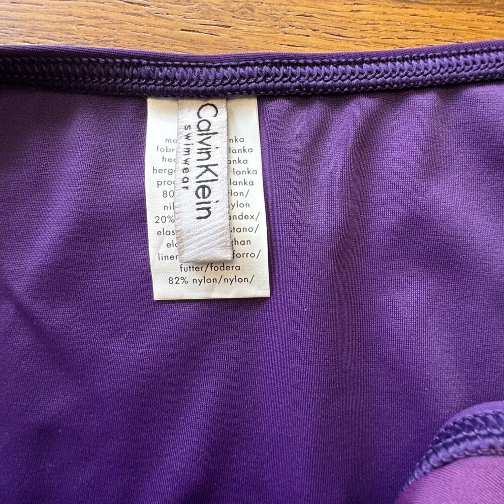 CALVIN KLEIN Tankini Swimsuit Set Womens 12 NEW Purple Two Piece Tank Bikini NWT - Picture 7 of 14